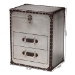 Baxton Studio Calidore Vintage Silver Metal 2-Drawer End Table - BSOJY24A012-Wooden-ET