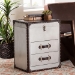 Baxton Studio Calidore Vintage Silver Metal 2-Drawer End Table - BSOJY24A012-Wooden-ET