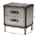 Baxton Studio Jacey Vintage Silver Metal 2-Drawer End Table - BSOJY24A032-Wooden-Cabinet