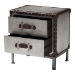 Baxton Studio Jacey Vintage Silver Metal 2-Drawer End Table - BSOJY24A032-Wooden-Cabinet