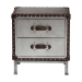 Baxton Studio Jacey Vintage Silver Metal 2-Drawer End Table - BSOJY24A032-Wooden-Cabinet