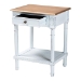 Baxton Studio Legrand Classic French Two-Tone White and Natural Brown 1-Drawer End Table - BSOJY23B395-Wooden White/Light Brown-ET