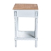 Baxton Studio Legrand Classic French Two-Tone White and Natural Brown 1-Drawer End Table - BSOJY23B395-Wooden White/Light Brown-ET