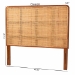 bali & pari Caspia Bohemian Natural Rattan and Mahogany Wood Queen Size Headboard - BSOCaspia-Teak-HB-Queen-KD
