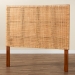 bali & pari Lesia Bohemian Natural Rattan and Mahogany Wood Queen Size Headboard - BSOLesia-Teak-HB-Queen-KD