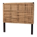 bali & pari Alise Bohemian Seagrass and Dark Brown Mahogany Wood King Size Headboard