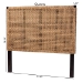 bali & pari Alise Bohemian Seagrass and Dark Brown Mahogany Wood King Size Headboard - BSOAlise-Seagrass-HB-King-KD