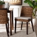 bali & pari Abbas Bohemian Seagrass and Dark Brown Wood Dining Chair - BSOMD-39696 Magic-Dark Brown/Abaca Natural-DC