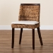 bali & pari Abbas Bohemian Seagrass and Dark Brown Wood Dining Chair - BSOMD-39696 Magic-Dark Brown/Abaca Natural-DC