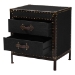 Baxton Studio Laura Vintage Black Canvas 2-Drawer End Table Trunk - BSOJY23B236-Laura Black Trunk-ET