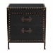 Baxton Studio Laura Vintage Black Canvas 2-Drawer End Table Trunk - BSOJY23B236-Laura Black Trunk-ET