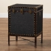 Baxton Studio Laura Vintage Black Canvas Lift-Top Trunk End Table - BSOJY23B237-Open Box Laura Black-ET