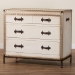 Baxton Studio Benton Vintage White Canvas 4-Drawer Storage Cabinet - BSOJY23B238-White-Cabinet