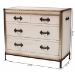 Baxton Studio Benton Vintage White Canvas 4-Drawer Storage Cabinet - BSOJY23B238-White-Cabinet
