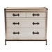 Baxton Studio Benton Vintage White Canvas 4-Drawer Storage Cabinet - BSOJY23B238-White-Cabinet
