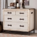 Baxton Studio Benton Vintage White Canvas 4-Drawer Storage Cabinet - BSOJY23B238-White-Cabinet