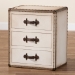 Baxton Studio Mallison Vintage White Canvas 3-Drawer End Table - BSOJY23B241-White-ET
