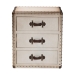 Baxton Studio Mallison Vintage White Canvas 3-Drawer End Table - BSOJY23B241-White-ET