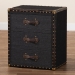 Baxton Studio Mallison Vintage Black Canvas 3-Drawer End Table - BSOJY23B241-Black-ET