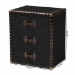 Baxton Studio Mallison Vintage Black Canvas 3-Drawer End Table - BSOJY23B241-Black-ET