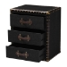 Baxton Studio Mallison Vintage Black Canvas 3-Drawer End Table - BSOJY23B241-Black-ET