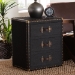 Baxton Studio Mallison Vintage Black Canvas 3-Drawer End Table - BSOJY23B241-Black-ET