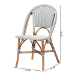 bali & pari Genica Classic French Two-Tone Navy and White Weaving and Natural Rattan Bistro Chair - BSODC613-Rattan-Navy/White-DC No Arm