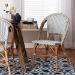 bali & pari Genica Classic French Two-Tone Navy and White Weaving and Natural Rattan Bistro Chair - BSODC613-Rattan-Navy/White-DC No Arm