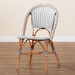 bali & pari Genica Classic French Two-Tone Navy and White Weaving and Natural Rattan Bistro Chair - BSODC613-Rattan-Navy/White-DC No Arm