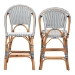 bali & pari Genica Classic French Two-Tone Navy and White Weaving and Natural Rattan 2-Piece Counter Stool Set - BSODC613-Rattan-Navy/White-CS No Arm