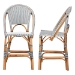 bali & pari Genica Classic French Two-Tone Navy and White Weaving and Natural Rattan 2-Piece Counter Stool Set - BSODC613-Rattan-Navy/White-CS No Arm