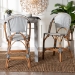 bali & pari Genica Classic French Two-Tone Navy and White Weaving and Natural Rattan 2-Piece Counter Stool Set - BSODC613-Rattan-Navy/White-CS No Arm