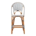bali & pari Genica Classic French Two-Tone Navy and White Weaving and Natural Rattan Bar Stool - BSODC613-Rattan-Navy/White-BS No Arm