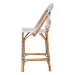 bali & pari Genica Classic French Two-Tone Navy and White Weaving and Natural Rattan Bar Stool - BSODC613-Rattan-Navy/White-BS No Arm