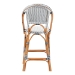 bali & pari Genica Classic French Two-Tone Navy and White Weaving and Natural Rattan Bar Stool - BSODC613-Rattan-Navy/White-BS No Arm