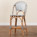 bali & pari Genica Classic French Two-Tone Navy and White Weaving and Natural Rattan Bar Stool - BSODC613-Rattan-Navy/White-BS No Arm