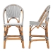 bali & pari Genica Classic French Two-Tone Black and White Weaving and Natural Rattan 2-Piece Counter Stool Set - BSODC613-Rattan-Black/White-CS No Arm