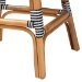 bali & pari Genica Classic French Two-Tone Black and White Weaving and Natural Rattan 2-Piece Counter Stool Set - BSODC613-Rattan-Black/White-CS No Arm