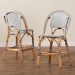 bali & pari Genica Classic French Two-Tone Black and White Weaving and Natural Rattan 2-Piece Counter Stool Set - BSODC613-Rattan-Black/White-CS No Arm