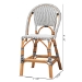 bali & pari Genica Classic French Two-Tone Black and White Weaving and Natural Rattan 2-Piece Counter Stool Set - BSODC613-Rattan-Black/White-CS No Arm
