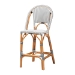 bali & pari Genica Classic French Two-Tone Black and White Weaving and Natural Rattan Bar Stool