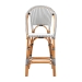 bali & pari Genica Classic French Two-Tone Black and White Weaving and Natural Rattan Bar Stool - BSODC613-Rattan-Black/White-BS No Arm