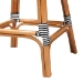 bali & pari Genica Classic French Two-Tone Black and White Weaving and Natural Rattan Bar Stool - BSODC613-Rattan-Black/White-BS No Arm