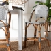 bali & pari Genica Classic French Two-Tone Black and White Weaving and Natural Rattan Bar Stool - BSODC613-Rattan-Black/White-BS No Arm