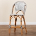 bali & pari Genica Classic French Two-Tone Black and White Weaving and Natural Rattan Bar Stool - BSODC613-Rattan-Black/White-BS No Arm