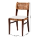 bali & pari Dameka Bohemian Light Honey Rattan and Dark Brown Wood Dining Chair - BSOMD-39656 Afzal-Brown/Rattan Honey-DC