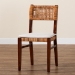 bali & pari Dameka Bohemian Light Honey Rattan and Dark Brown Wood Dining Chair - BSOMD-39656 Afzal-Brown/Rattan Honey-DC
