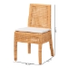 bali & pari Morris Bohemian Light Honey Rattan Dining Chair - BSOMD-39688 Morris-Mahogany/Rattan Honey-DC