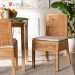bali & pari Morris Bohemian Light Honey Rattan Dining Chair - BSOMD-39688 Morris-Mahogany/Rattan Honey-DC