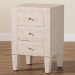 Baxton Studio Leyna Modern Beige Faux Shagreen 3-Drawer End Table - BSOJY24A039-Beige Faux Shagreen-ET